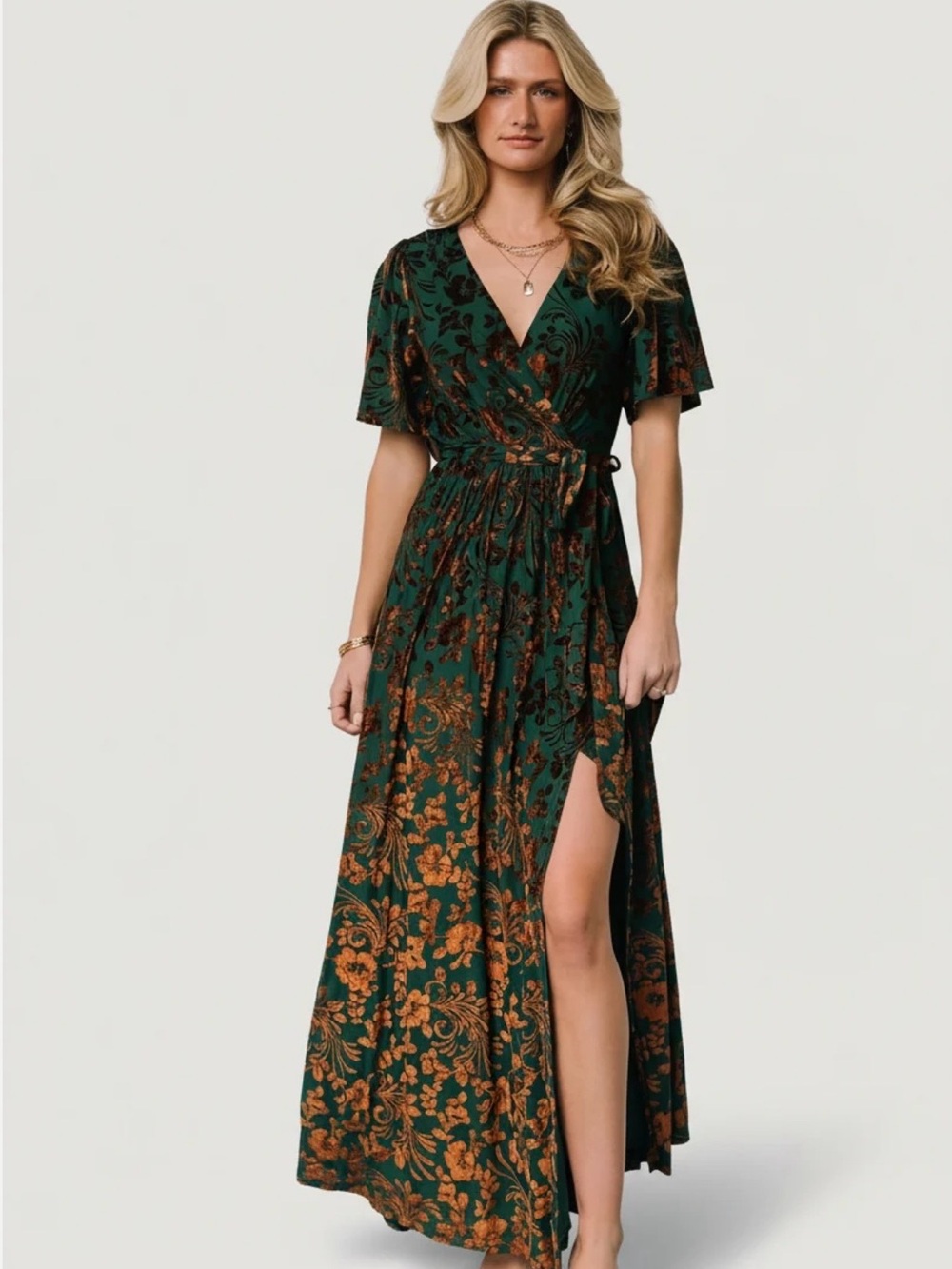 BALTIC BORN Uma Maxi Dress - Jade and copper
